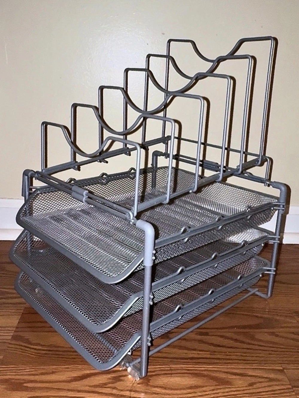 Metal desk organizer Multi-Tier Gray File